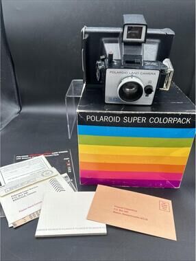 Vintage 1970’s Polaroid Super Shooter Land Camera Orig Box Manual Untested Clean